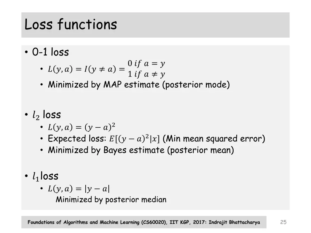 loss functions