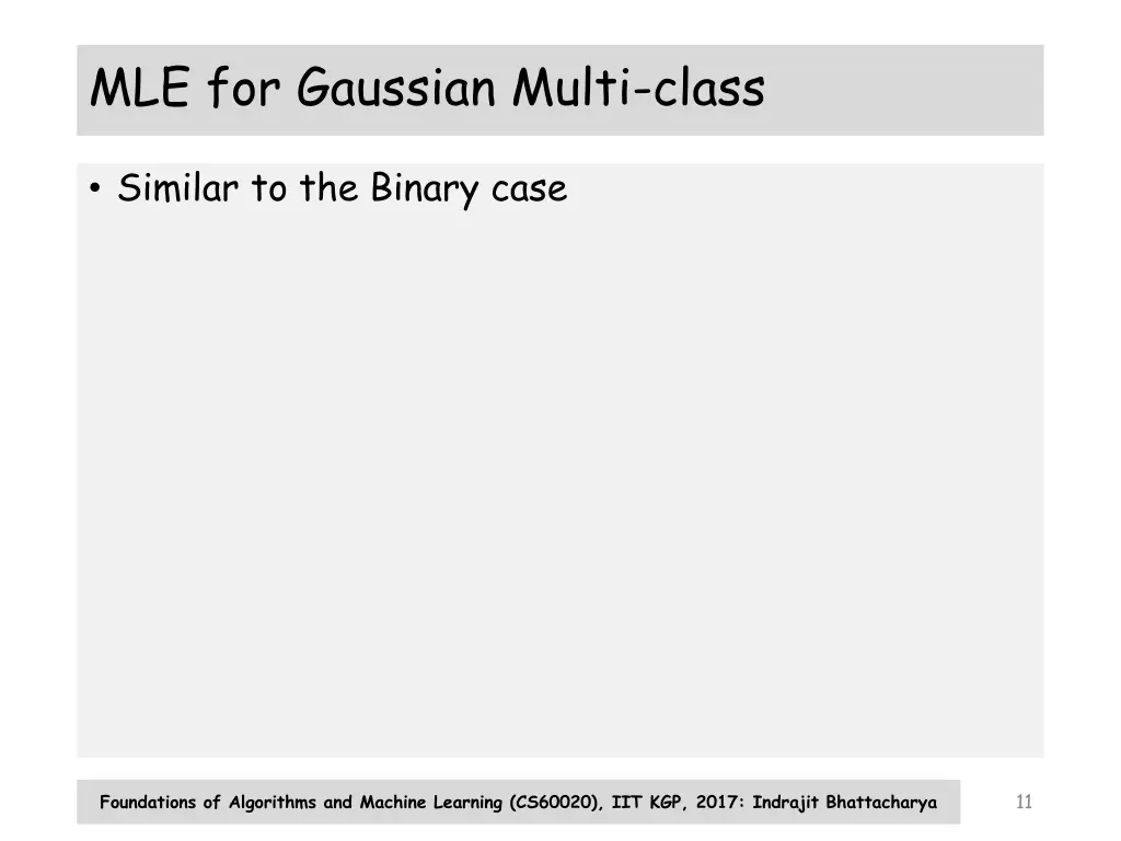 mle for gaussian multi class