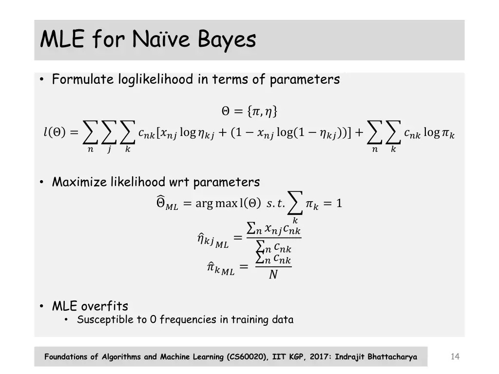 mle for na ve bayes