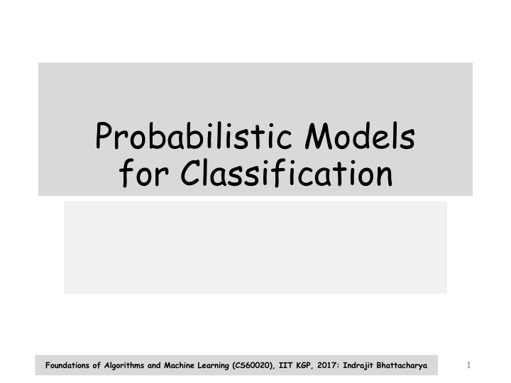 probabilistic models for classification