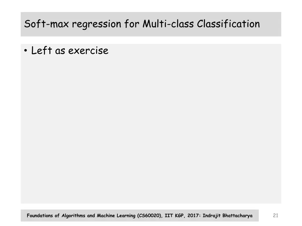 soft max regression for multi class classification