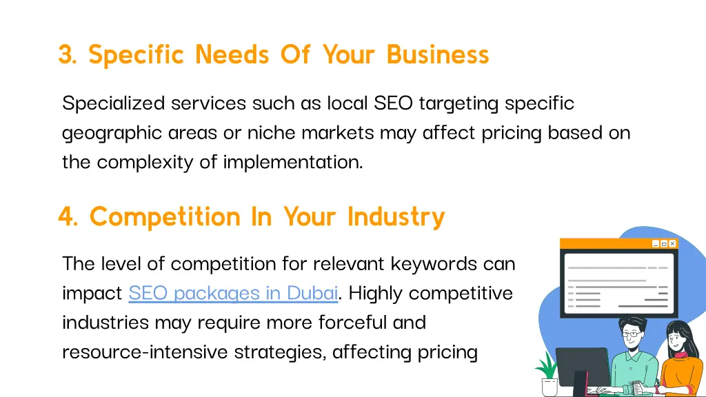 3 specific needs of your business