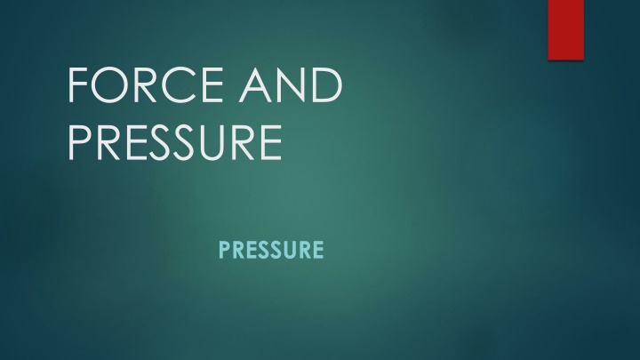 force and pressure