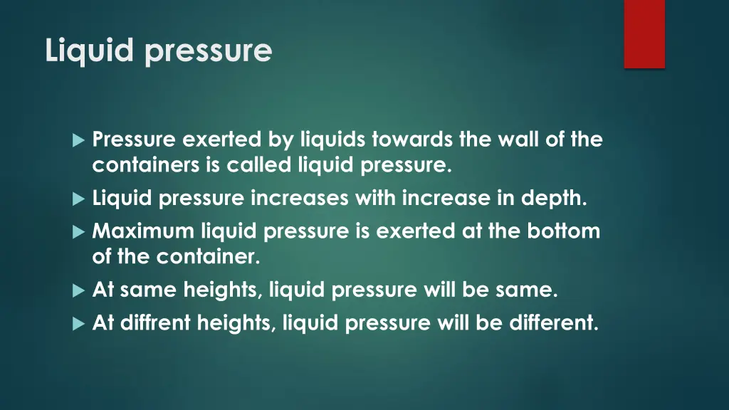 liquid pressure