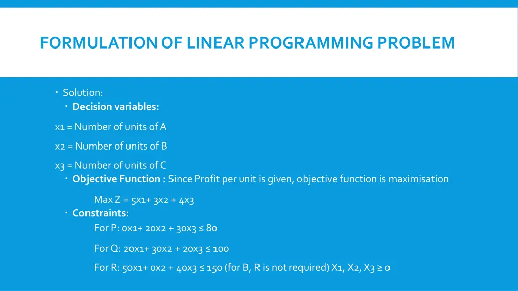 formulation of linear programming problem 11