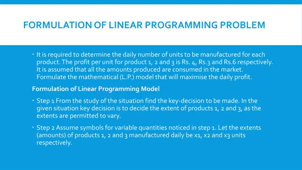 formulation of linear programming problem 6