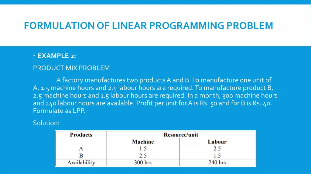 formulation of linear programming problem 8