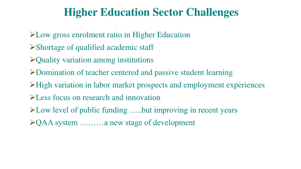 higher education sector challenges