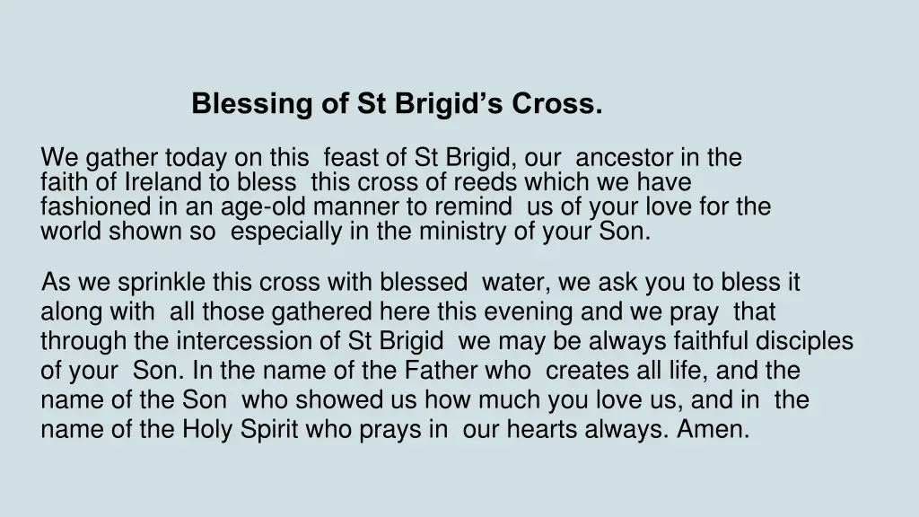 blessing of st brigid s cross