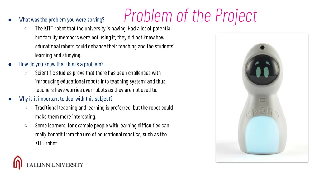 problem of the project