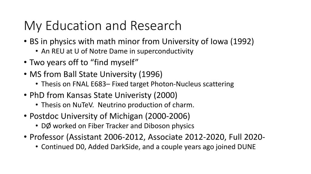 my education and research bs in physics with math