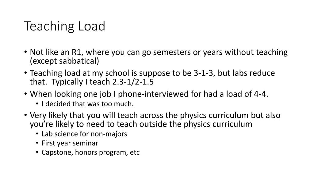 teaching load