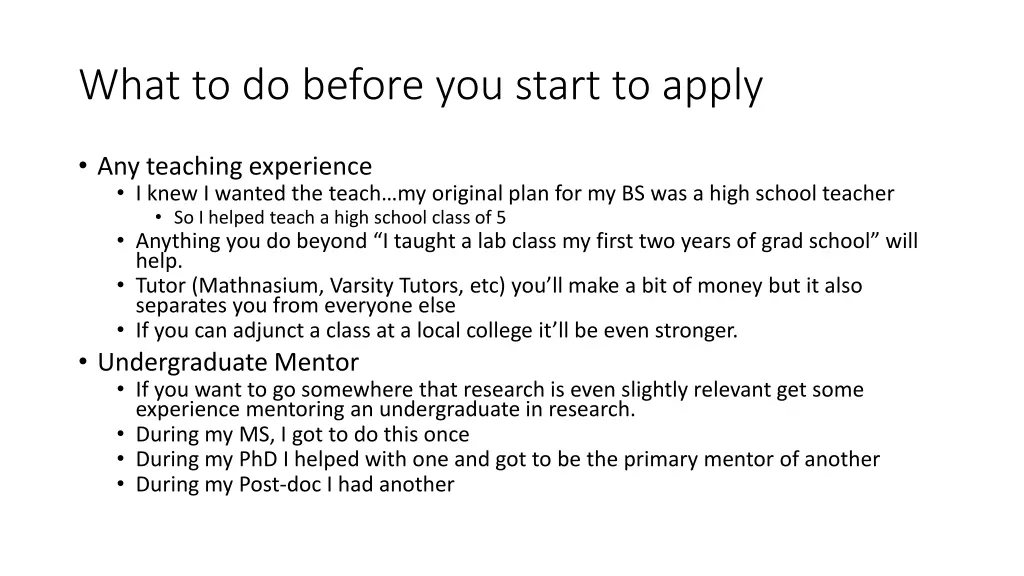 what to do before you start to apply