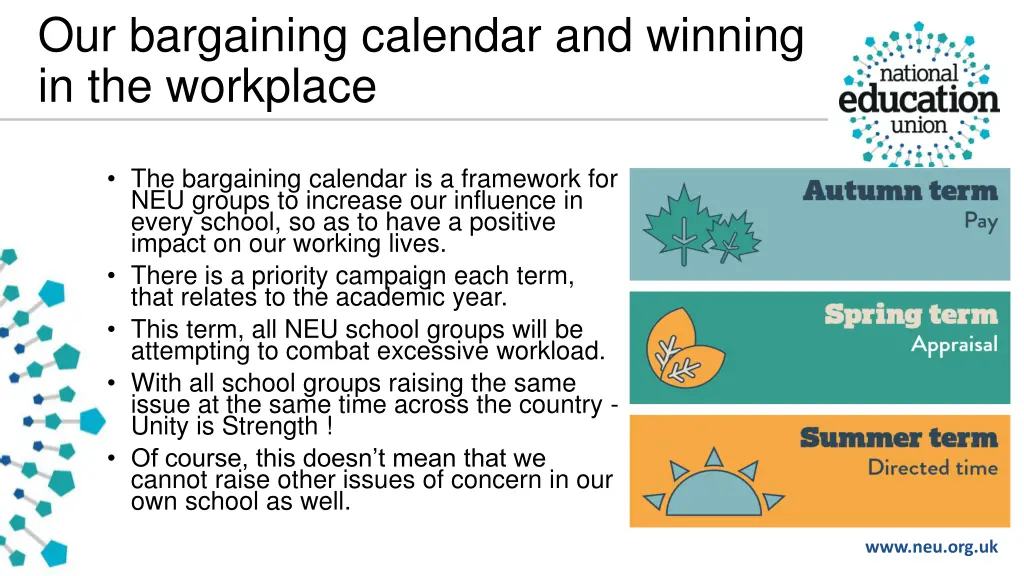 our bargaining calendar and winning