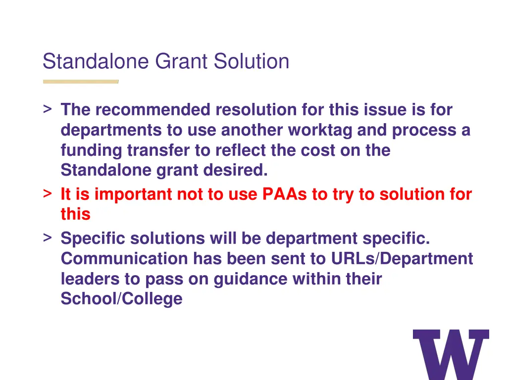 standalone grant solution