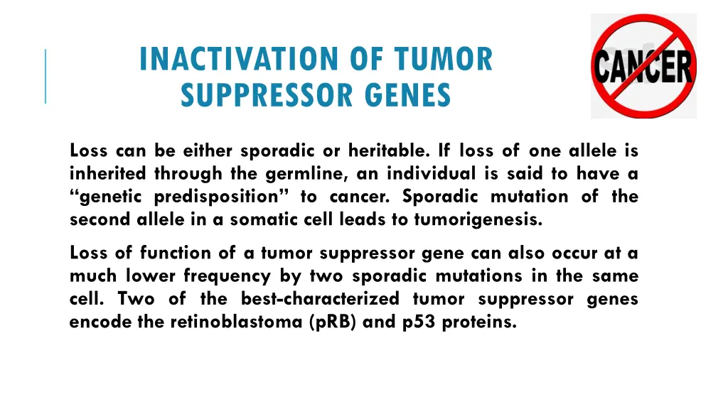 inactivation of tumor suppressor genes 1