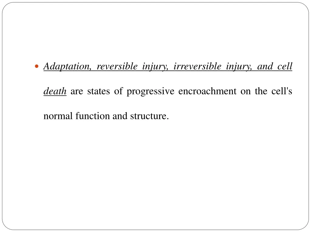 adaptation reversible injury irreversible injury