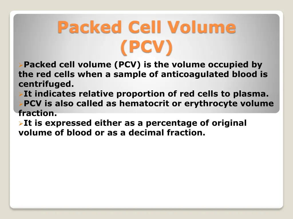 packed cell volume pcv 1