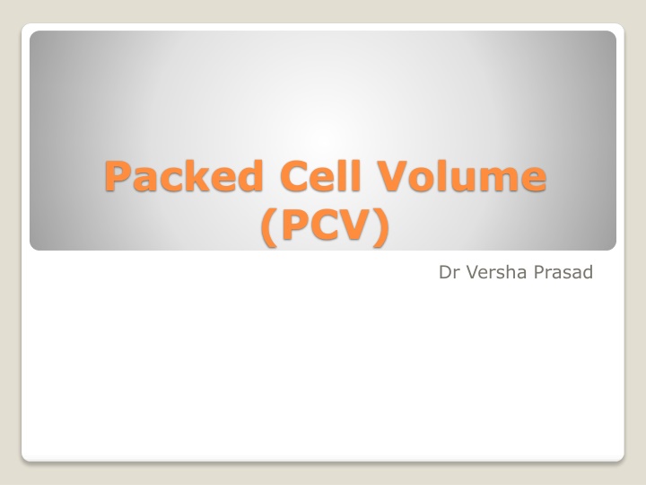 packed cell volume pcv