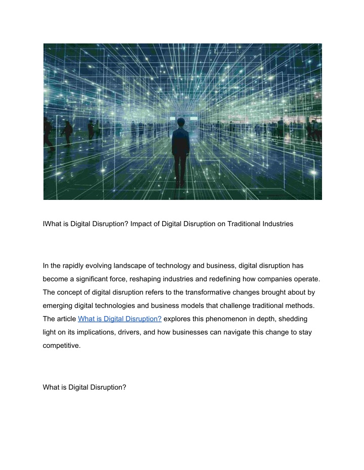 iwhat is digital disruption impact of digital