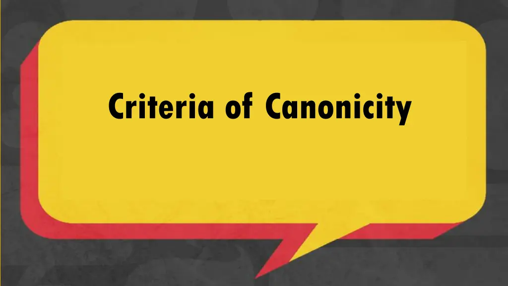 criteria of canonicity