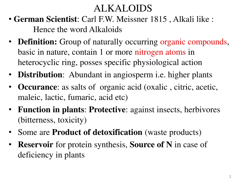 alkaloids