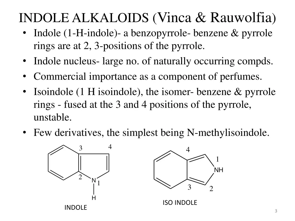 indole alkaloids vinca rauwolfia indole