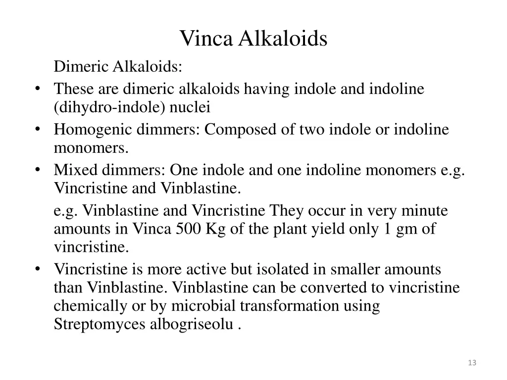 vinca alkaloids 1