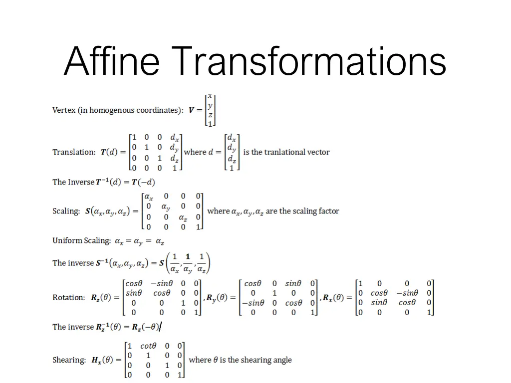 affine transformations