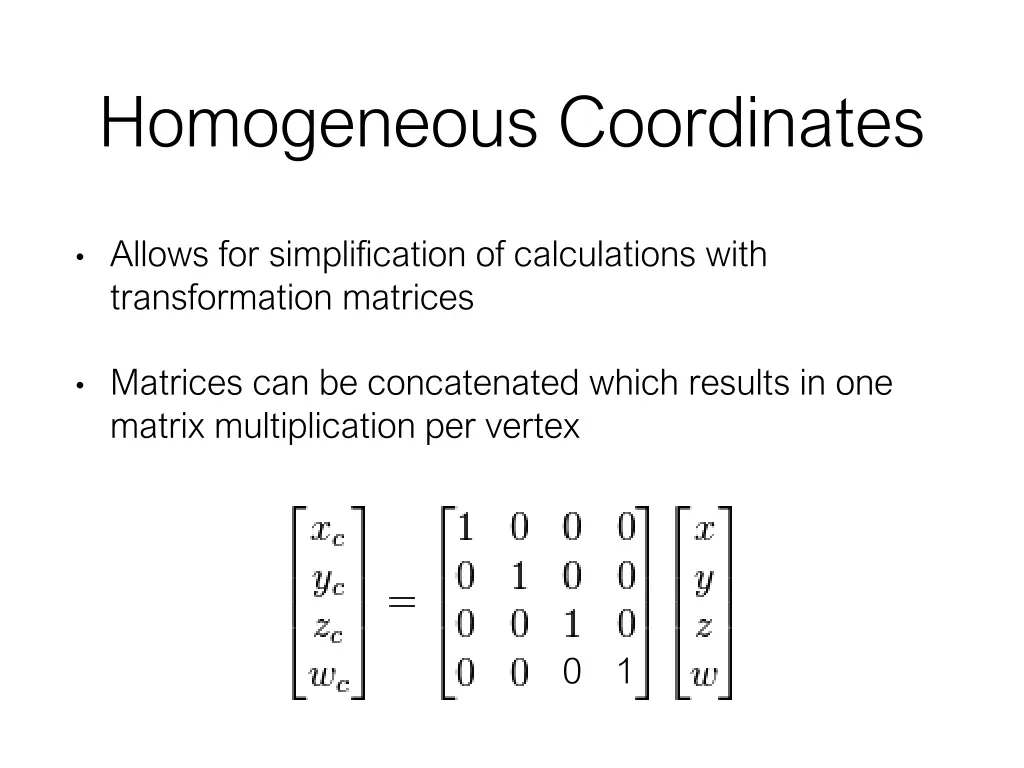 homogeneous coordinates