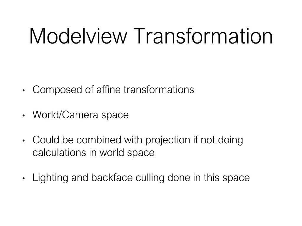 modelview transformation