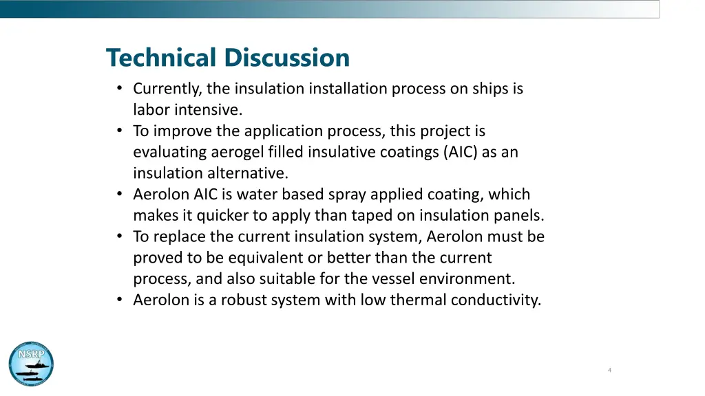 technical discussion currently the insulation