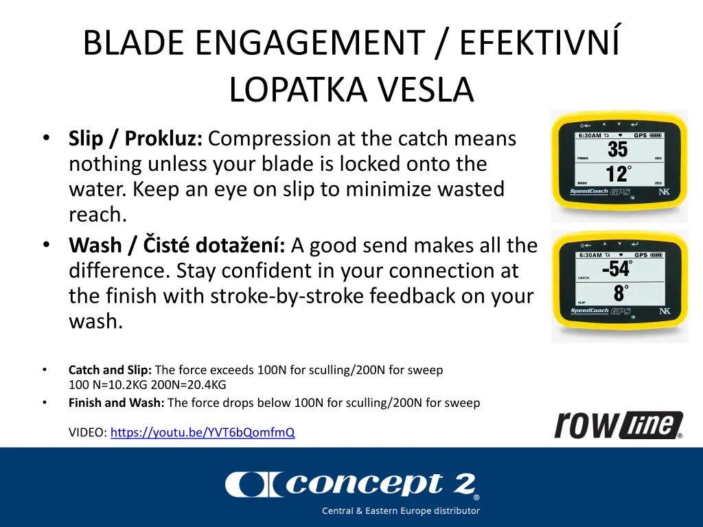 blade engagement efektivn lopatka vesla