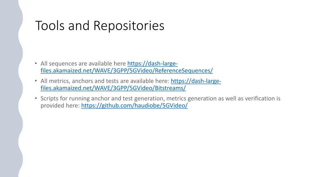 tools and repositories