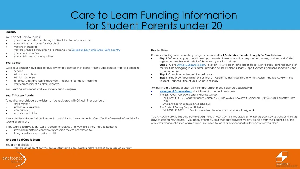 care to learn funding information for student