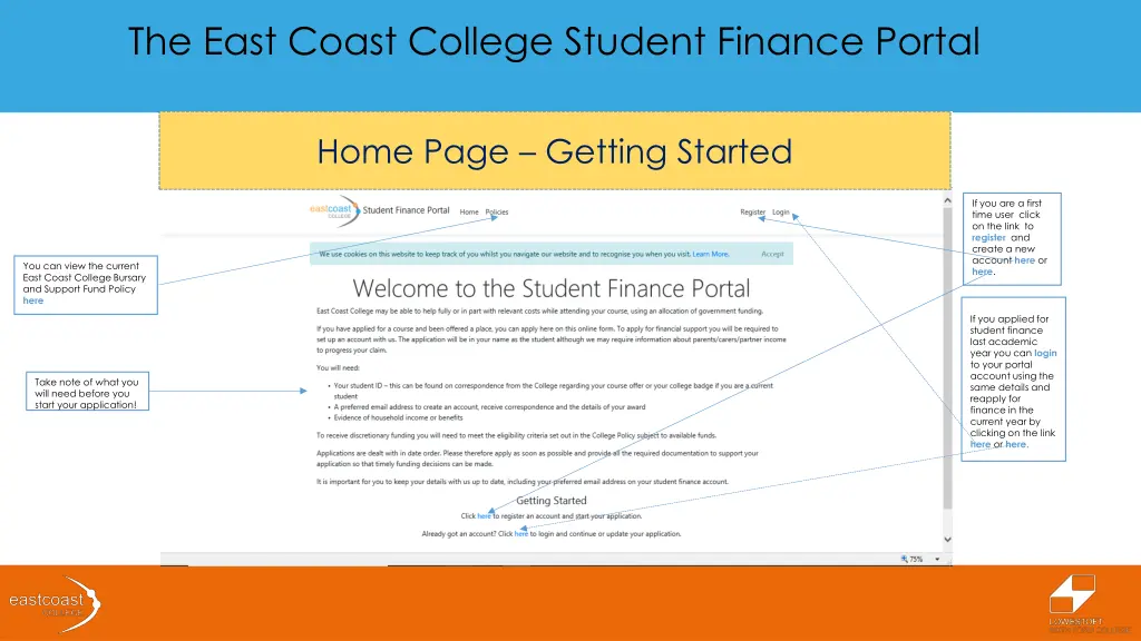 the east coast college student finance portal 2