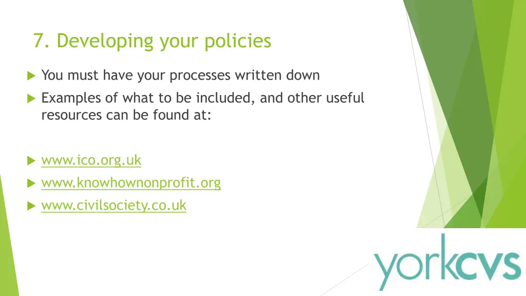 7 developing your policies