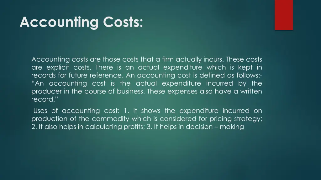 accounting costs