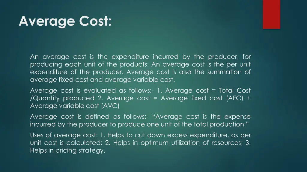 average cost