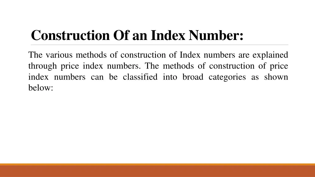 construction of an index number 1