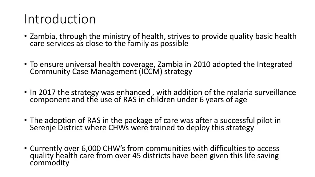 introduction zambia through the ministry