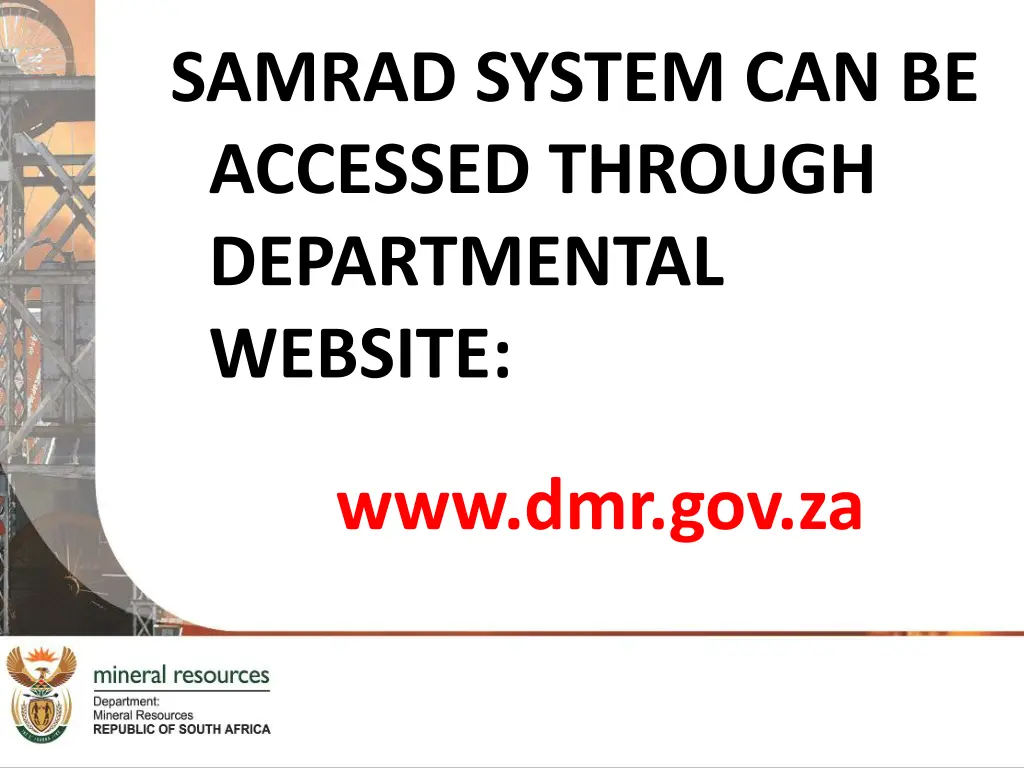 samrad system can be accessed through