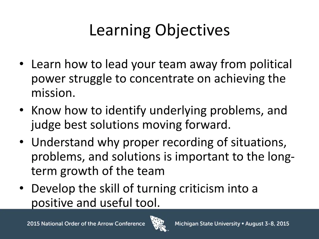 learning objectives