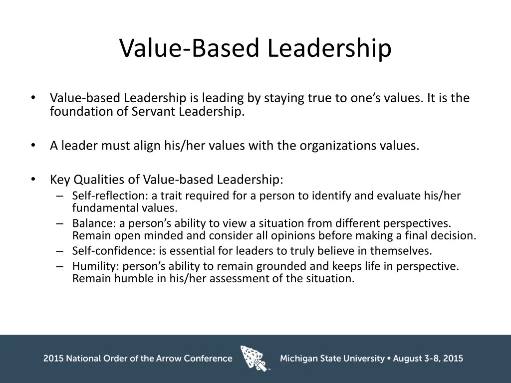 value based leadership