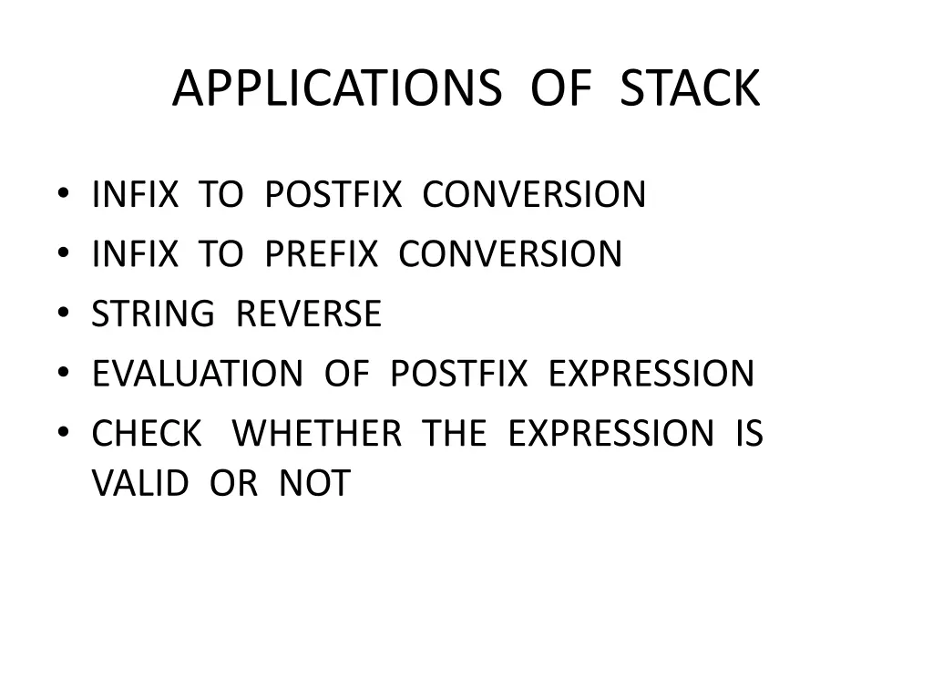 applications of stack