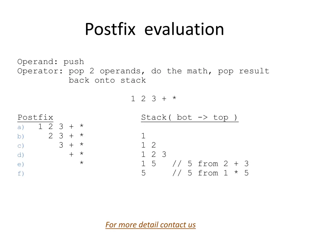 postfix evaluation