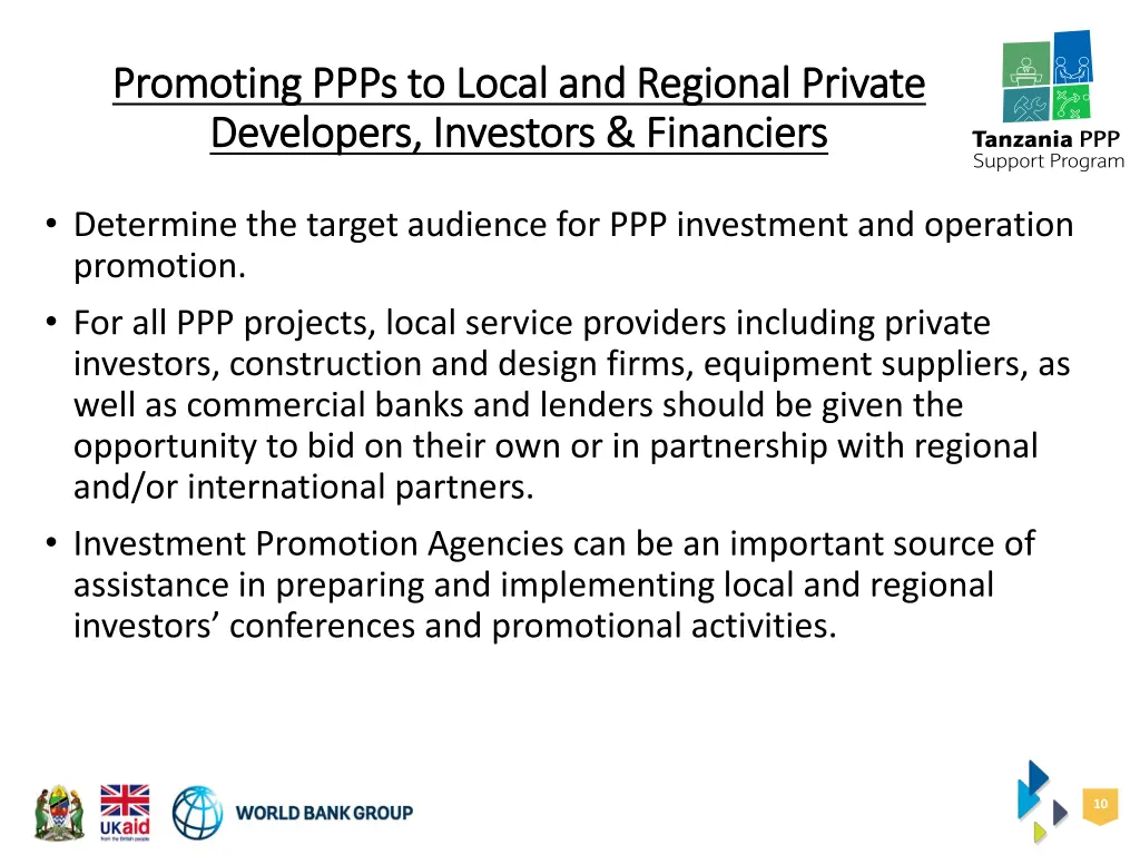 promoting ppps to local and regional private