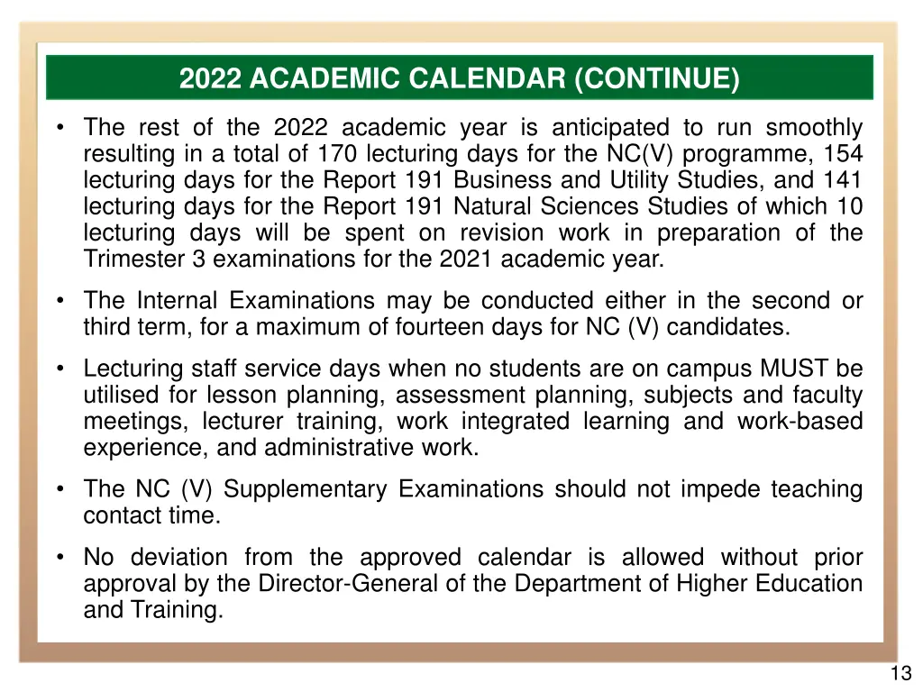 2022 academic calendar continue