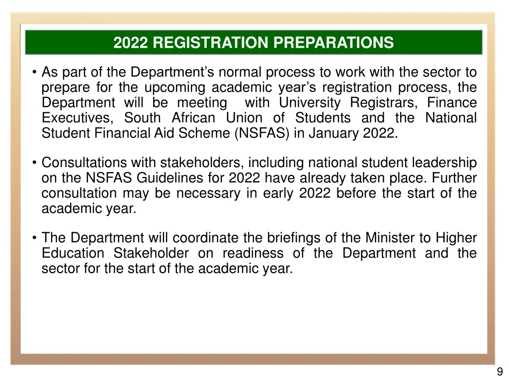 2022 registration preparations