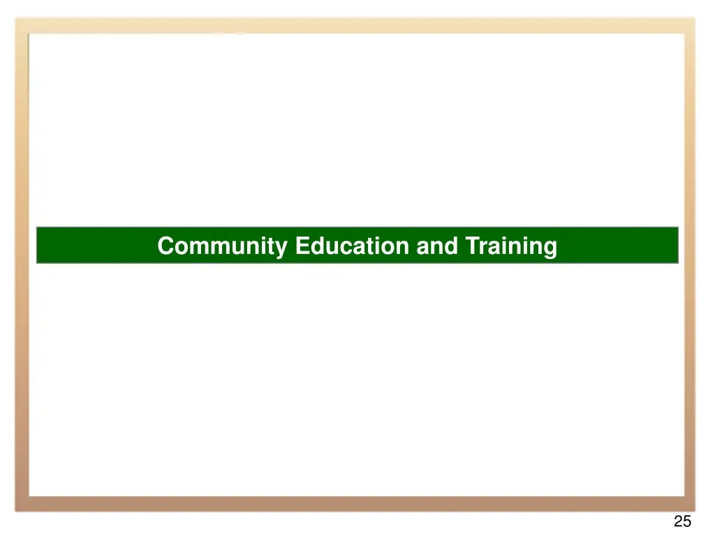 community education and training